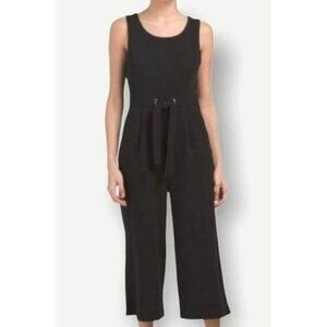 Rachel Zoe Jumpsuit‎ Women’s Size 4 Black Scoop Neck Pull On Cropped Wide Leg